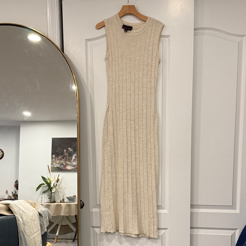 Sleeveless Cream Knit Dress
